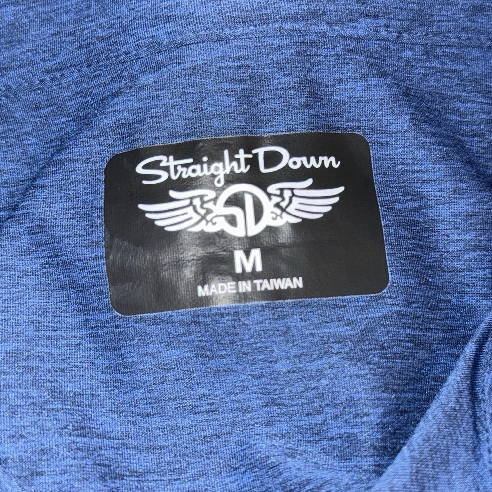 Straight Down Quarter Zip Mens Medium Blue Pullover Performance Golf Lightweight - Picture 3 of 9